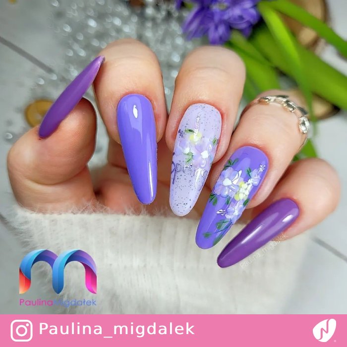 Purple Almond Nails